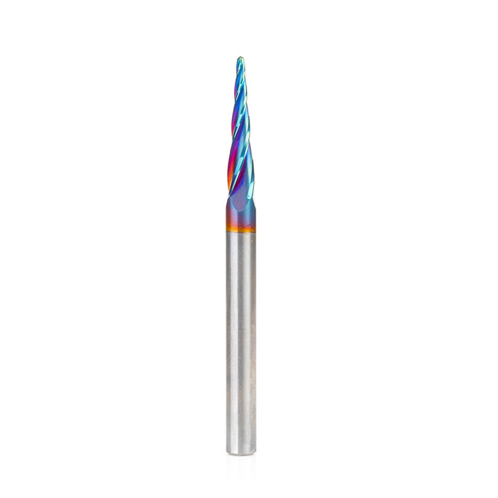 Amana Tool 48422-K CNC Spektra Extreme Tool Life Coated SC 2D and 3D Carving 5.4 Deg Tapered Angle Ball Nose x 1.5mm D x
