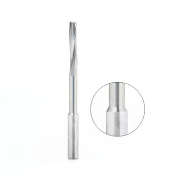 Amana Tool 48460 CNC Solid Carbide Foam Cutting Up-Cut Spiral 3/16 D x 1 CH x 1/4 SHK x 3 Inch Long Flat Bottom 3-Flute Router Bit with Reduced Shank