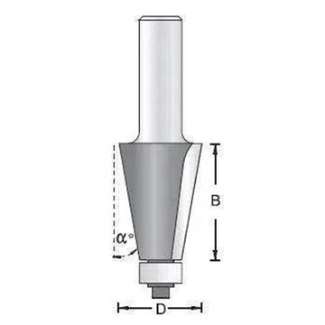 Dimar 102R8-X Series Bevel Bits with Ball Bearing Guide, 2 Flutes