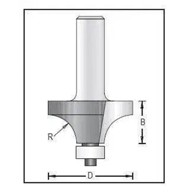 Dimar 109RC8-XX Series Rounding Over Bits, 2 Flutes - CNC Router Store