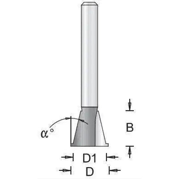 Dimar 104RC4-12 Dovetail Bit with Ball Bearing, Flutes - CNC Router Store