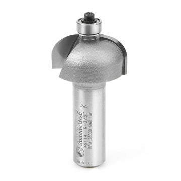 Amana Tool 49114 Carbide Tipped Cove 3/8 R x 1-1/8 D x 9/16 CH x 1/2 Inch SHK w/ Lower Ball Bearing Router Bit