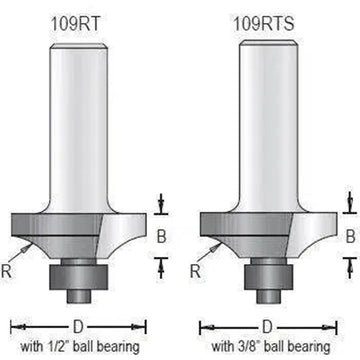 Dimar 109RTX-XX Series Beading Bits, 2 Flutes