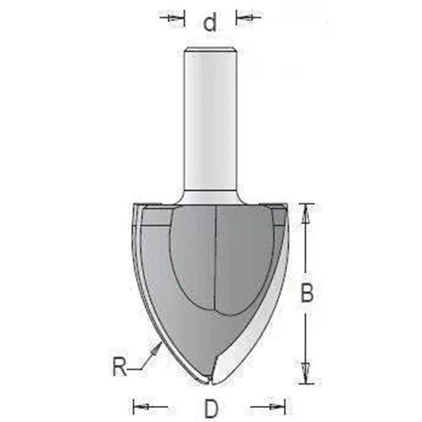 Dimar 112ROV8-X Series Large Radius Ovolo Bits, 2 Flutes - CNC Router Store
