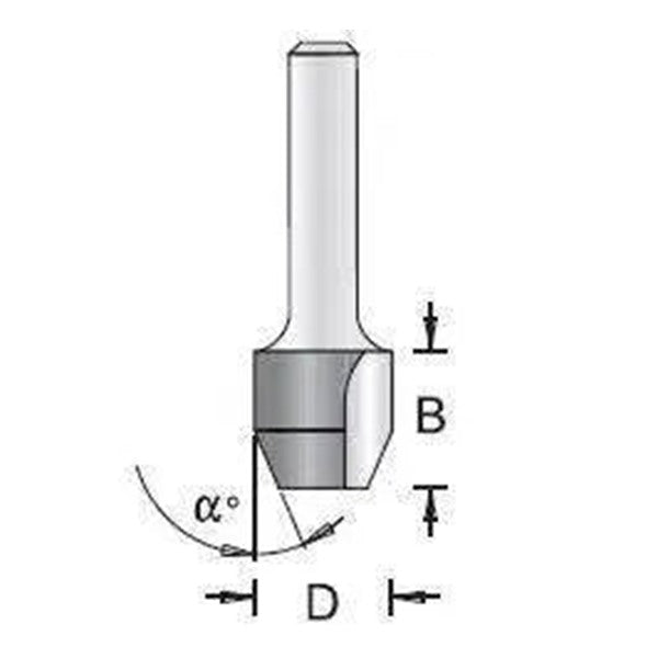 Dimar 110R-X Series Combination: Bevel and Flush Trim Bit, 2 Flutes, 45 degrees - CNC Router Store
