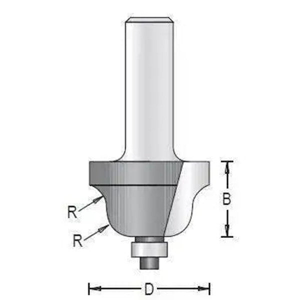 Dimar 113RX-X Series Roman Ogee Bits with Ball Bearing Guide, 2 Flutes - CNC Router Store