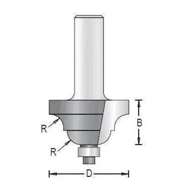 Dimar 113RSPX-X Series Roman Ogee Bits with Ball Bearing Guide, 2 Flutes - CNC Router Store