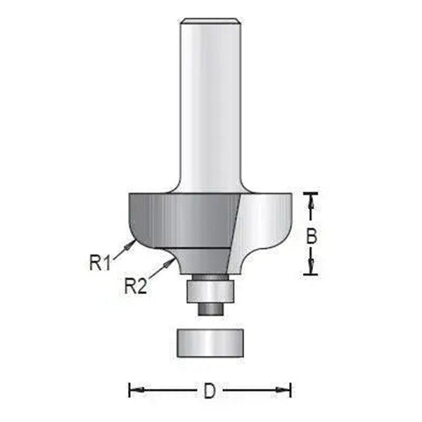 Dimar 138RXX-XX Series Panelling Bits with Ball Bearing Guide, 2 Flutes - CNC Router Store