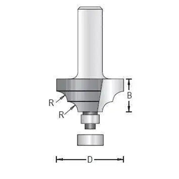 Dimar 136R4-XX Series Classical Bits with Ball Bearing Guide, 2 Flutes - CNC Router Store