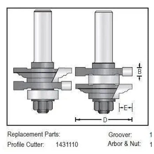 Dimar 141R8-50 ″V″ Panel Bit Set, 2 Flutes - CNC Router Store