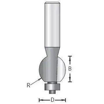 Dimar 168R8-X Series Convex Beading Bits, 2 Flutes