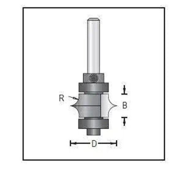 Dimar 157R4-XX Series Beading Bits, Leaf-Edge Style, 2 Flutes - CNC Router Store