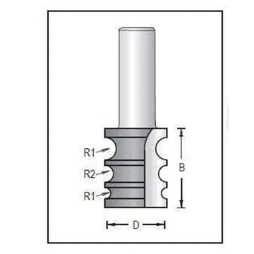 Dimar 161R4-22 Series Variable-Beading Bits, 2 Flutes