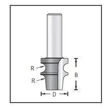 Dimar 162R8-22 Series Edge Beading Bits, 2 Flutes