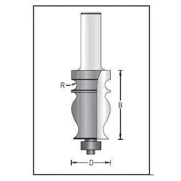 Dimar 156R8-28 Edge Forming Bit, 2 Flutes - CNC Router Store