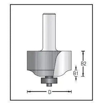 Dimar 156R8-60 Edge Forming Bits, 2 Flutes