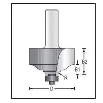 Dimar 156R8-61 Edge Forming Bits, 2 Flutes