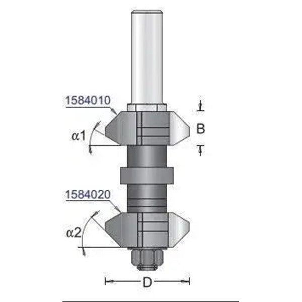 Dimar 158RC Adjustable Chamfering Set, 3 Flutes - CNC Router Store