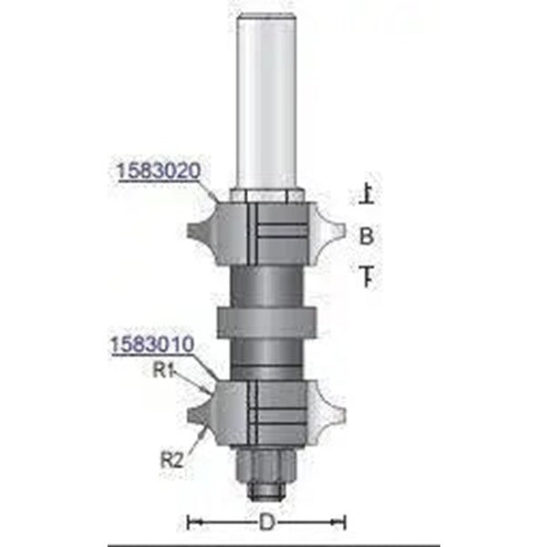 Dimar 158RR Adjustable Rounding Over Set, 3 Flutes - CNC Router Store