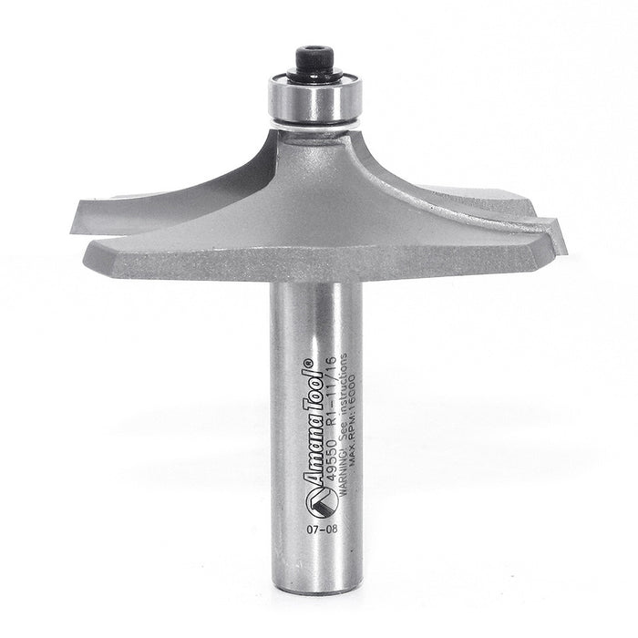 Amana Tool 49550 Carbide Tipped Table Edge 1-3/4 R x 2-3/2 D x 5/8 CH x 1/2 Inch SHK w/ Lower Ball Bearing Router Bit