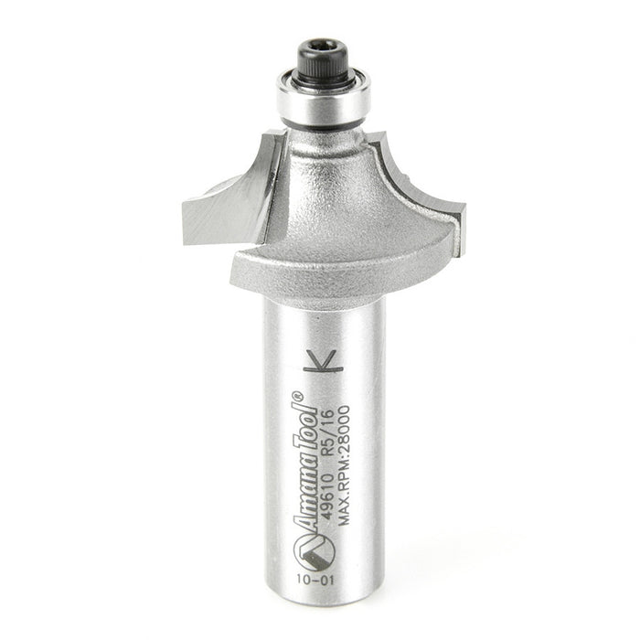 Amana Tool 49610 Carbide Tipped Beading 5/16 R x 1-1/8 D x 1/2 CH x 1/2 Inch SHK Router Bit