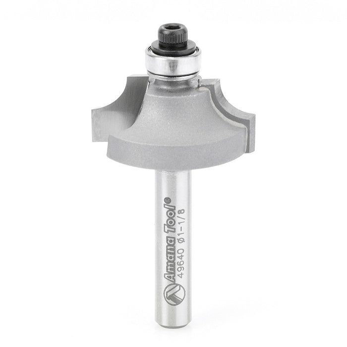 Amana Tool 49640 Carbide Tipped Wainscot Wall Panel Bead Stile Cutter 1-1/8 D x 3/8 CH x 1/4 R x 1/4 Inch SHK Router Bit