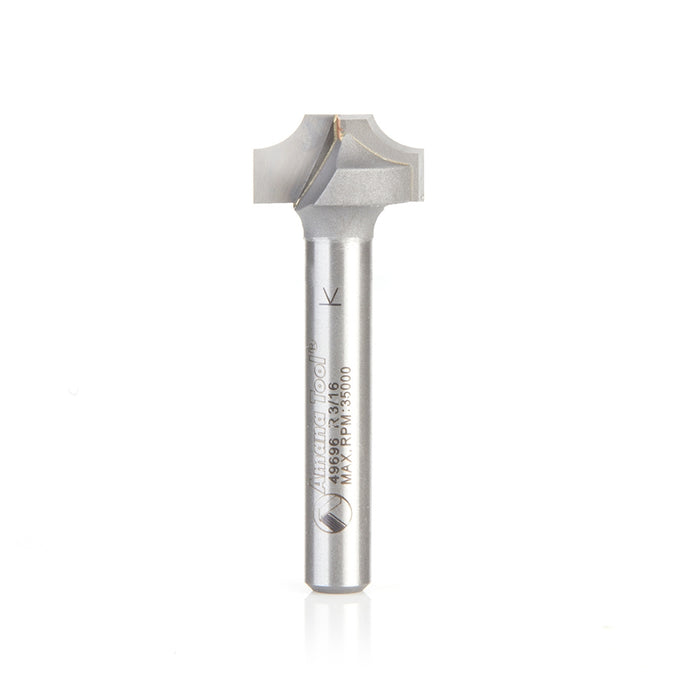 Amana Tool 49696 Carbide Tipped Plunging Round Over 3/16 R x 5/8 D x 5/16 CH x 1/4 Inch SHK Router Bit