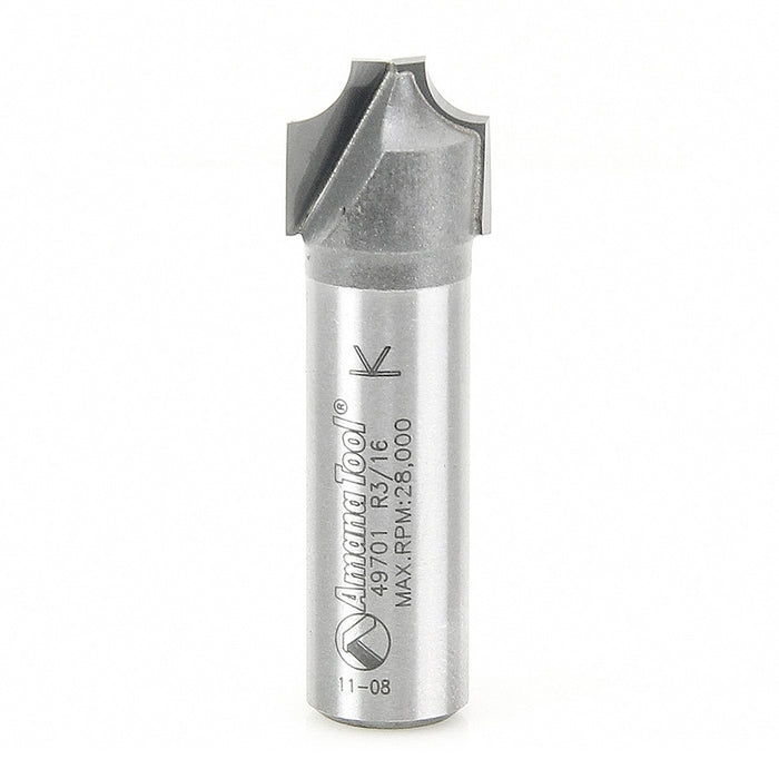 Amana Tool 49701 Carbide Tipped Plunging Round Over 3/16 R x 5/8 D x 1/2 CH x 1/2 Inch SHK Router Bit