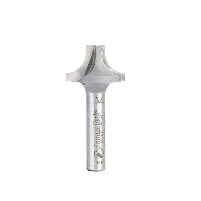 Amana Tool 49703 Carbide Tipped Plunging Round Over 1/4 R x 3/4 D x 31/64 CH x 1/4 Inch SHK Router Bit