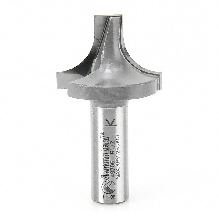 Amana Tool 49706 Carbide Tipped Plunging Round Over 1/2 R x 1-3/8 D x 1 Inch CH x 1/2 SHK Router Bit
