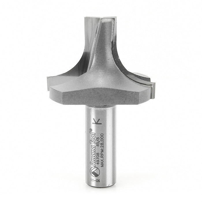 Amana Tool 49708 Carbide Tipped Plunging Round Over 5/8 R x 1-3/4 D x 1-1/4 CH x 1/2 Inch SHK Router Bit