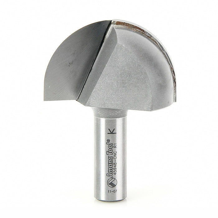 Amana Tool 45948-CNC Carbide Tipped Core Box 1 Inch R x 2 Inch D x 1-1/4 CH x 1/2 SHK CNC Router Bit