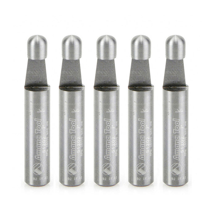 Amana Tool 51202-5, 5-Pack Solid Carbide Panel Pilot Bevel Trim 7 Degree x 1/4 D x 1/4 CH x 1/4 SHK x 1-1/2 Inch Long Si