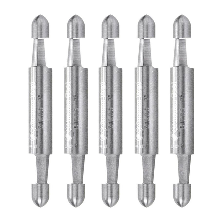 Amana Tool 51203-5, 5-Pack Solid Carbide Double End Panel Pilot Bevel Trim 7 Degree x 1/4 D x 1/4 CH x 1/4 SHK x 2 Inch 