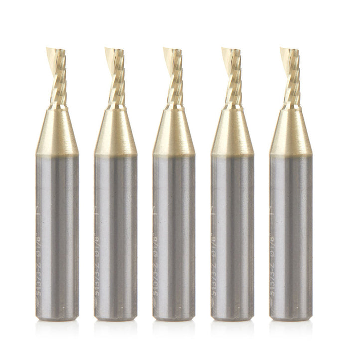 Amana Tool 51373-Z-5 5 Pc 1/8"X1/4"Shk Spiral ZrN - CNC Router Store