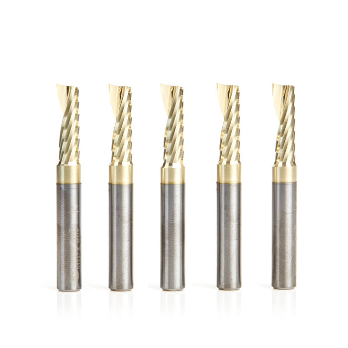 Amana Tool 51377-Z-5 5 Pc 1/4"X1/4"Shk Spiral ZrN - CNC Router Store