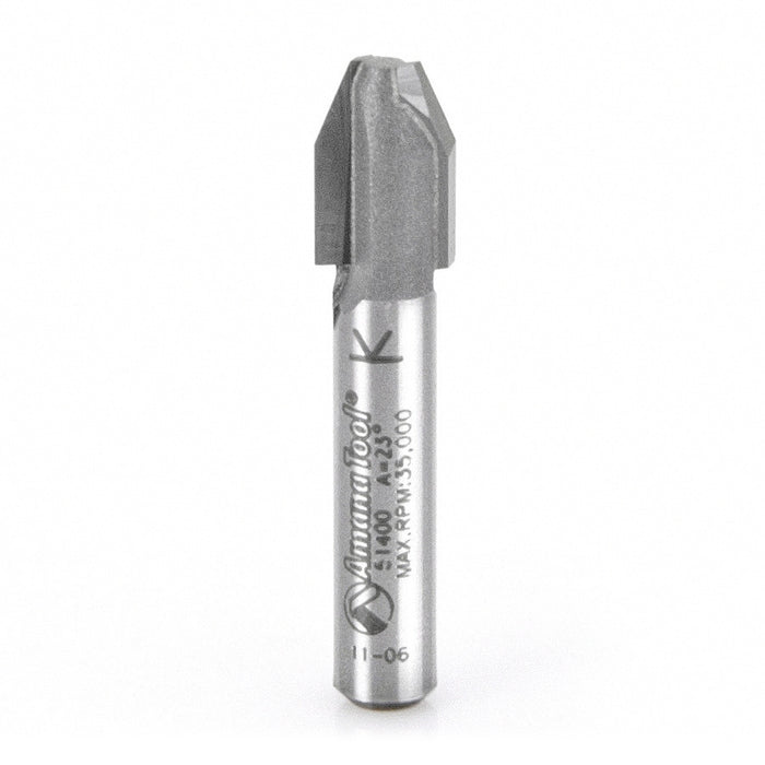 Amana Tool 51400 Carbide Tipped Combination Bevel/Flush Laminate Trim 22.5 Deg Angle x 11/32 D x 1/2 CH x 1/4 Inch SHK R