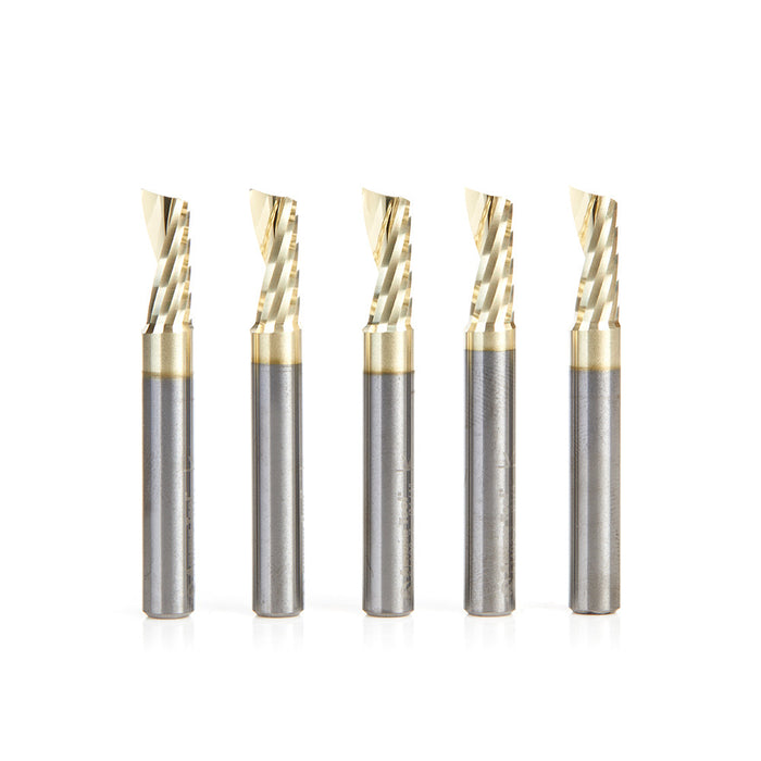 Amana Tool 51402-Z-5 5 Pc 1/4"X1/4"Shk Spiral ZrN - CNC Router Store