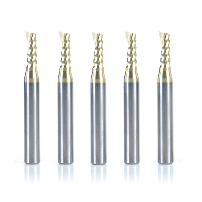 Amana Tool 51408-Z-5 5 Pc 3/16X1/4"Shk Spiral ZrN - CNC Router Store