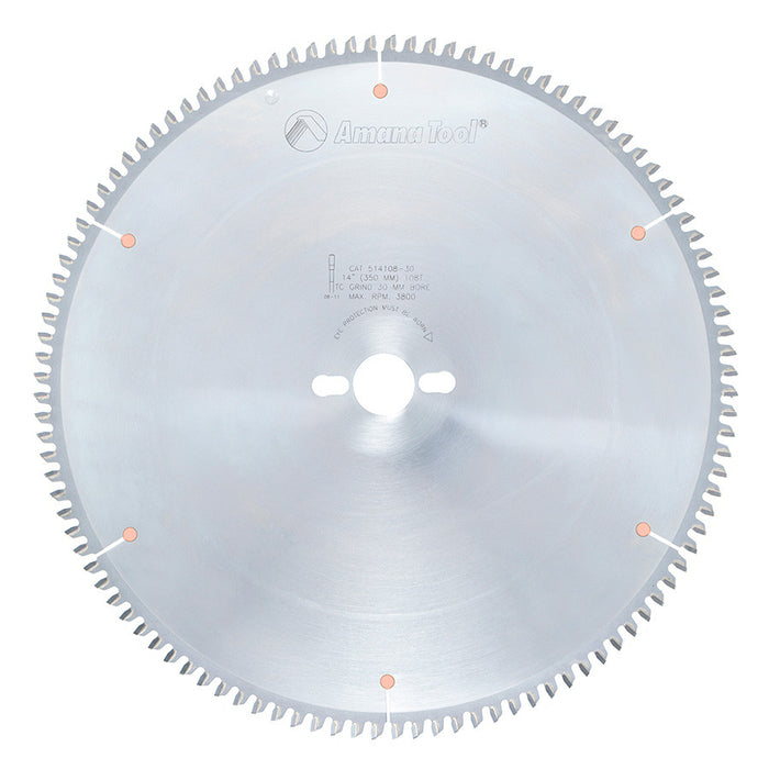 Amana Tool 514108-30 Non-Ferrous Saw Blade - 14″ x 108T, TCG - official product photo