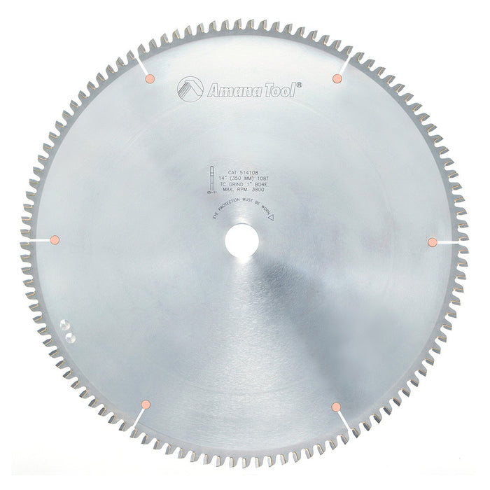 Amana Tool 514108 Non-Ferrous Saw Blade - 14″ x 108T, TCG - official product photo