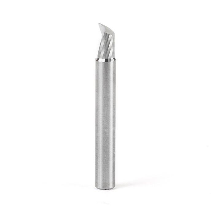 Amana Tool 51425 CNC SC Spiral O Single Flute, Plastic Cutting 1/4 D x 3/8 CH x 1/4 SHK x 2 Inch Long Up-Cut Router Bit 
