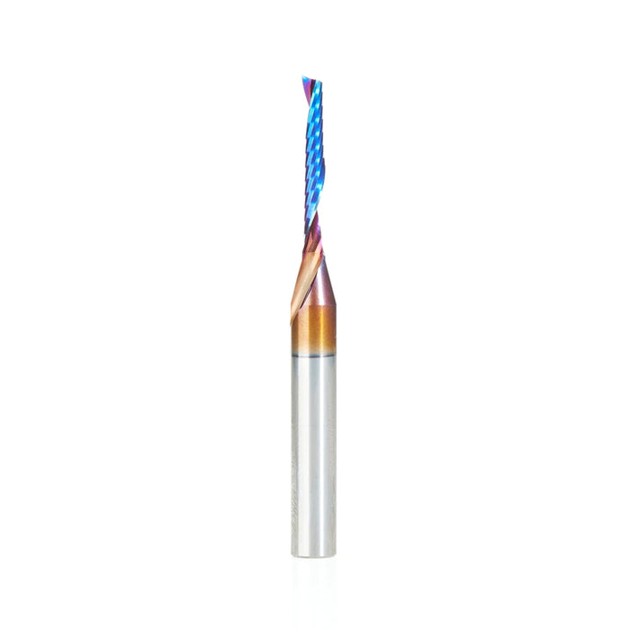 Amana Tool 51435-K CNC Spektra Coated SC Spiral O Single Flute, Plastic Cutting 1/8 D x 7/8 CH x 1/4 SHK x 2-1/2 Inch Lo