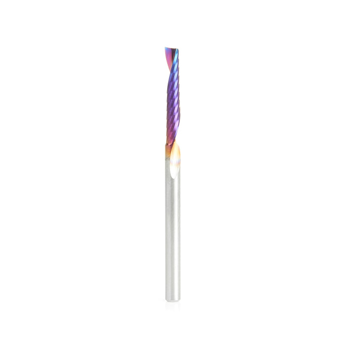 Amana Tool 51437-K CNC Spektra Coated SC Spiral O Single Flute, Plastic Cutting 1/8 D x 3/4 CH x 1/8 SHK x 2 Inch Long U