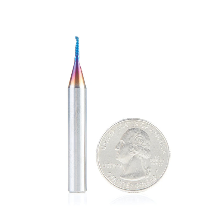 Amana Tool 51441-K CNC Spektra Coated SC Spiral O Single Flute, Plastic Cutting 1/16 D x 1/4 CH x 1/4 SHK x 2 Inch Long 