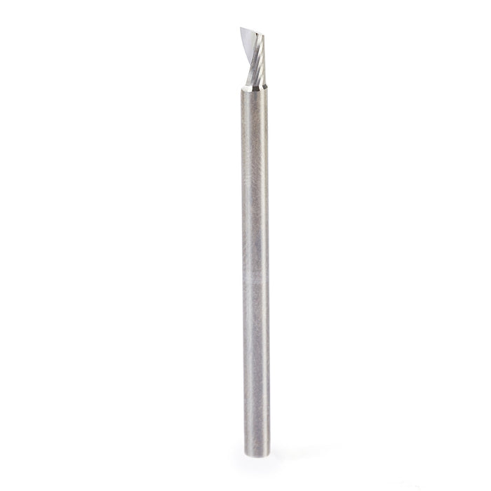 Amana Tool 51443 CNC SC Spiral O Single Flute, Plastic Cutting 1/8 D x 1/4 CH x 1/8 SHK x 2 Inch Long Up-Cut Router Bit 