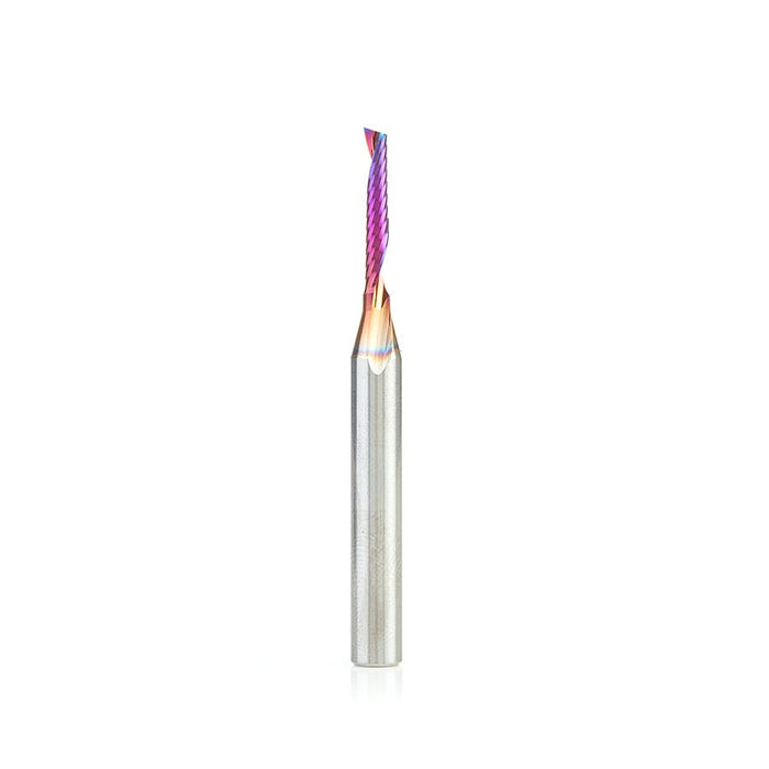 Amana Tool 51446-K CNC Spektra Coated SC Spiral O Single Flute, Plastic Cutting 1/8 D x 3/4 CH x 1/4 SHK x 2-1/2 Inch Lo
