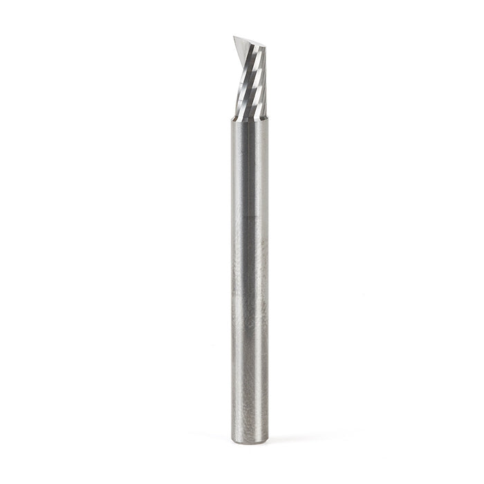 Amana Tool 51448 CNC SC Spiral O Single Flute, Plastic Cutting 3/16 D x 3/8 CH x 3/16 SHK x 2 Inch Long Up-Cut Router Bi