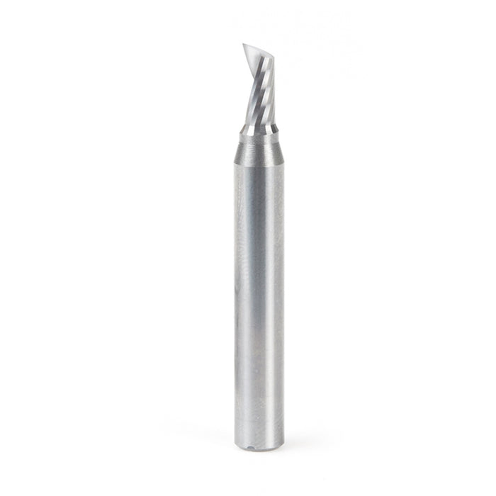 Amana Tool 51449 CNC SC Spiral O Single Flute, Plastic Cutting 3/16 D x 3/8 CH x 1/4 SHK x 2 Inch Long Up-Cut Router Bit