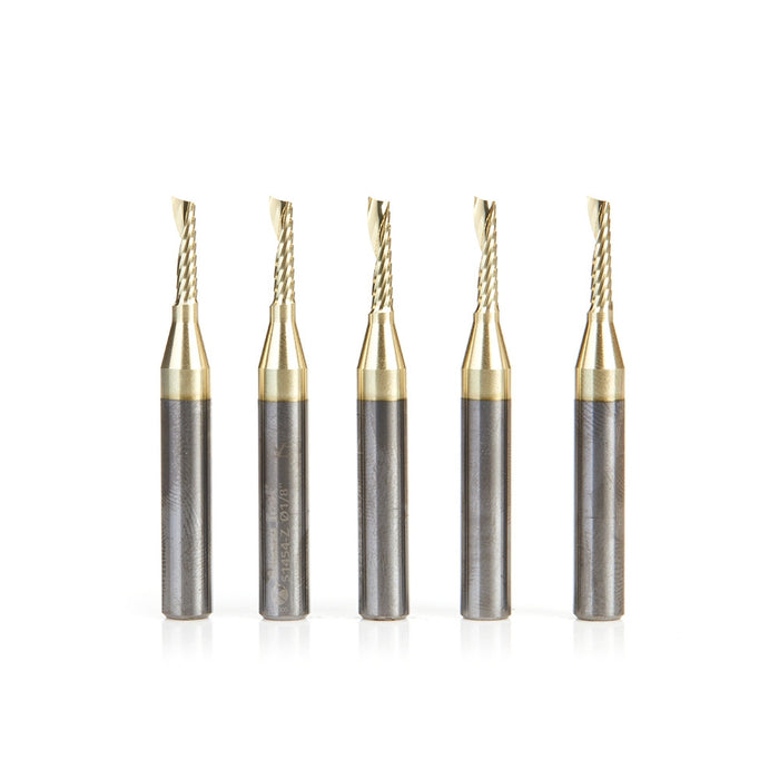 Amana Tool 51454-Z-5 5 Pc 1/8"X1/4"Shk Spiral ZrN - CNC Router Store